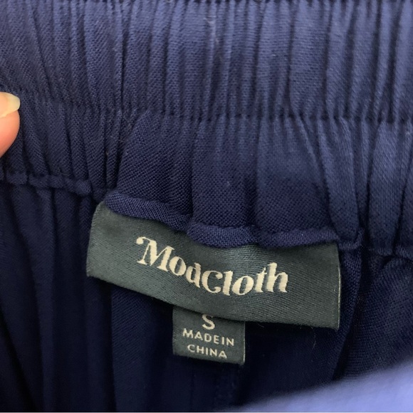 ModCloth Blue Rayon Culottes Gaucho Wide Leg Cropped Pants Small - Picture 10 of 12